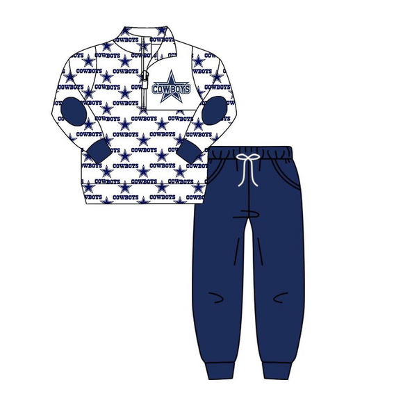 MOQ 3 custom style  cowboys boys pullover outfits