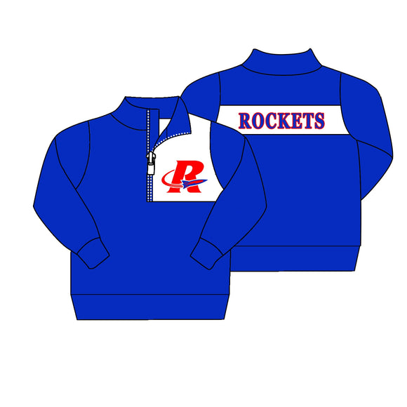 MOQ 3 custom style kids and adult ROCKETS BOY pullover