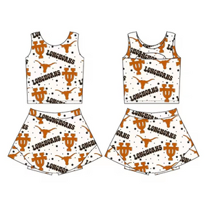 custom style moq 3 Texas Longhorns football Cheerleader uniform