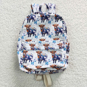High quality western cattle print backpack