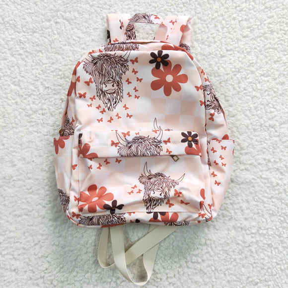 High quality western cattle and floral print backpack