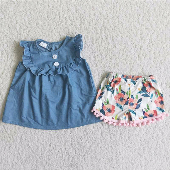 navy blue print Girl's Summer outfits