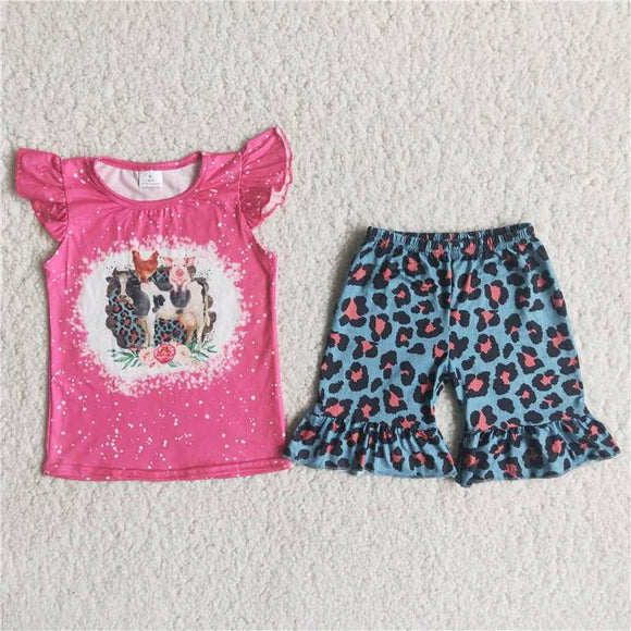 pink cow print Girl's Summer outfits