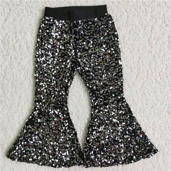 black sequined bell bottoms