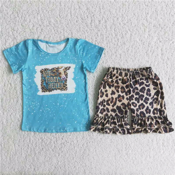 heifer blue leopard Girl's Summer outfits