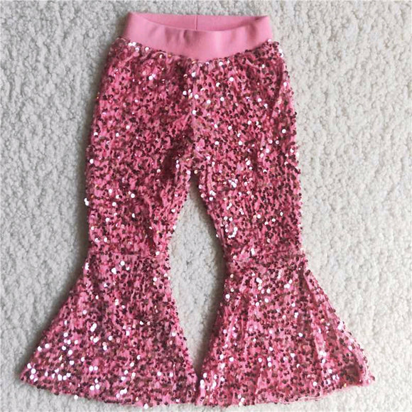 pre order pink sequined bell bottoms