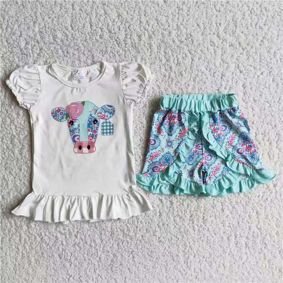 white cow  print Girl's Summer outfits