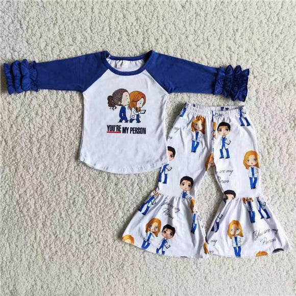 blue girls clothing long sleeve outfits