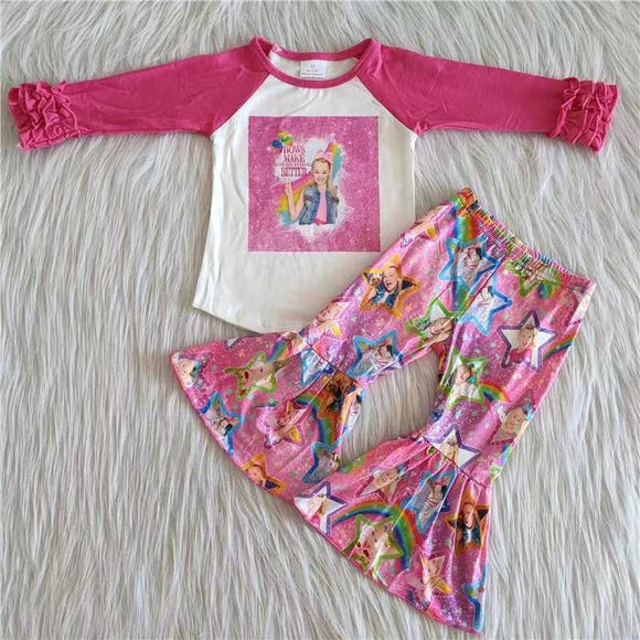 fall pink girls clothing long sleeve outfits