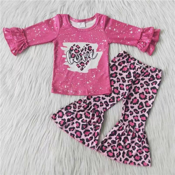 pink leopard girls clothing long sleeve outfits
