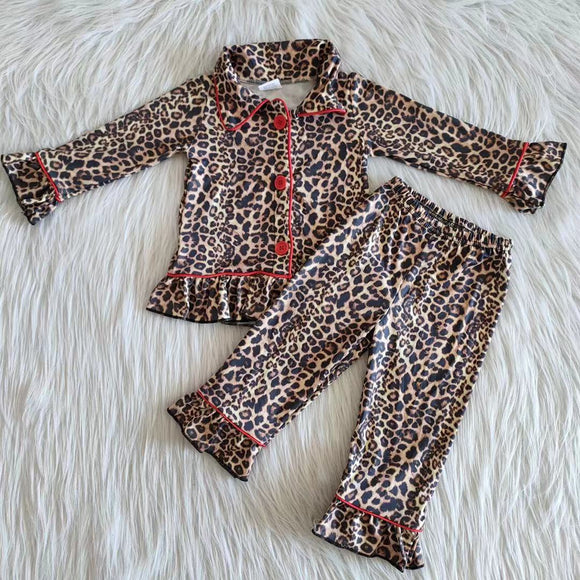 fall leopard clothing girls pajamas