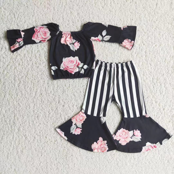 fall clothing floral black girls clothing  outfits