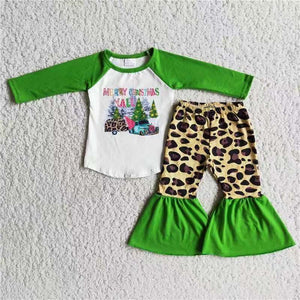Christmas tree & car green girls clothing  outfits