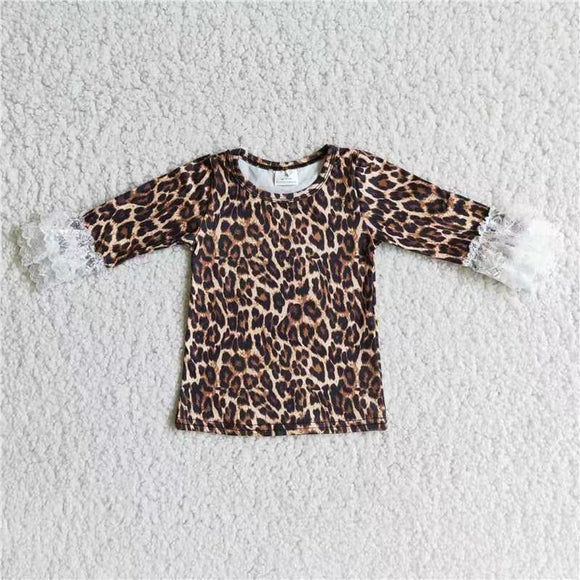 leopard print girl's T-shirt