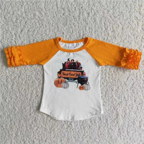 pumpkin print girl's T-shirt