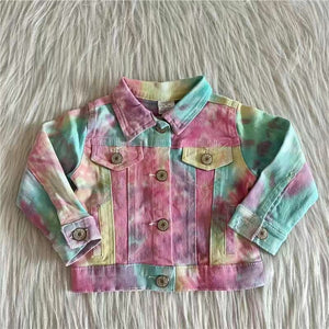 Boutique fashion girl colorful denim jacket