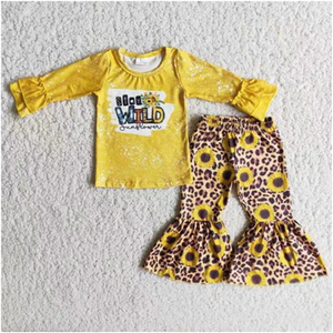 yellow sunflower girls clothing long sleeve outfits