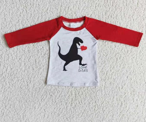 Valentine's Day dinosaur love T-shirt