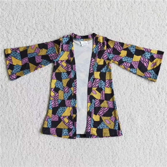 Diamond geometric pattern coat cardigans