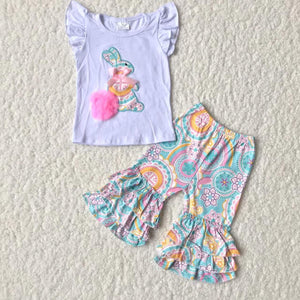 Easter white embroidery cartoon clothing  outfits