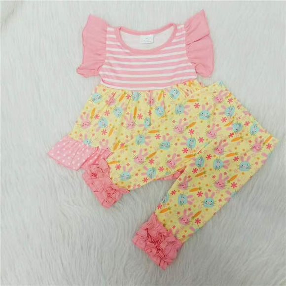 Easter pink and yellow cartoon clothing  outfits