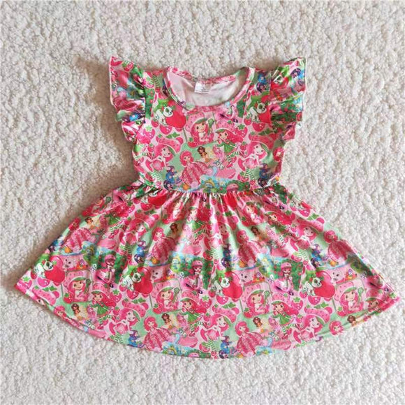 pink cartoon summer girl dress