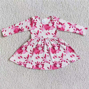 flower  pink  print dress