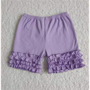 Lacy summer shorts for girls--PURPLE