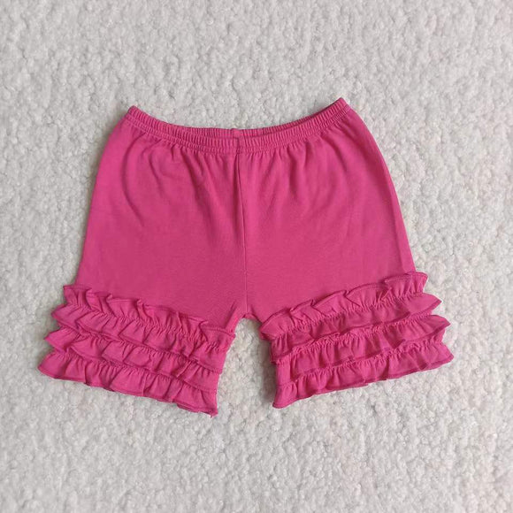 Lacy summer shorts for girls--HOT PINK