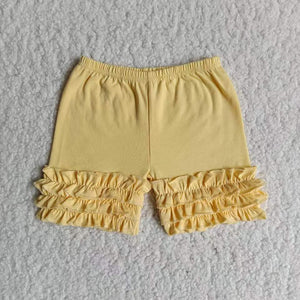 Lacy summer shorts for girls--YELLOW