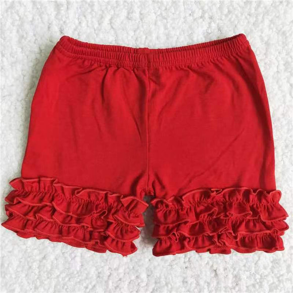 Lacy summer shorts for girls--RED