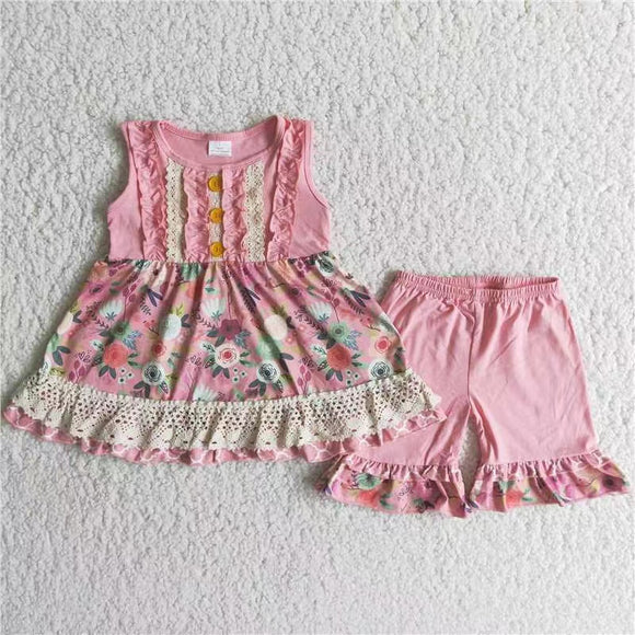 pink flower Girl's Summer outfits