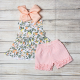 summer  lemon floral girl outfits