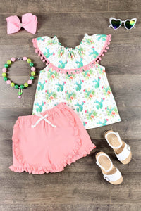 summer pink cactus girl clothing