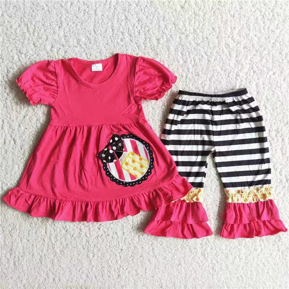 Embroidery Girl's pink Summer outfits