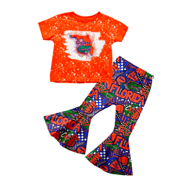 MOQ 3 custom style orange FLORIDA girls  clothing