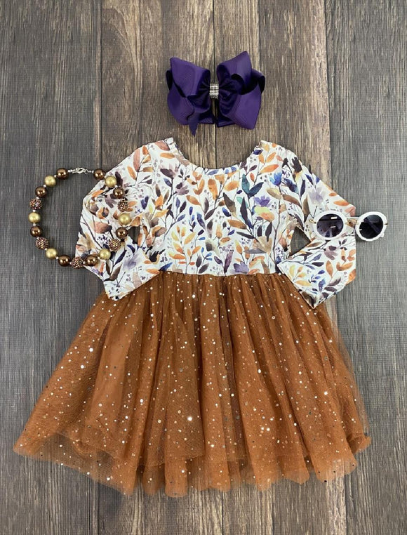 brown tulle dresses