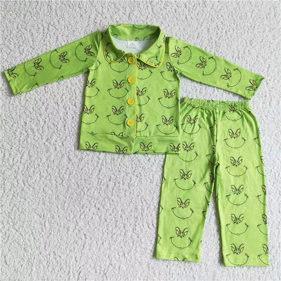 green cartoon boys clothing pajamas