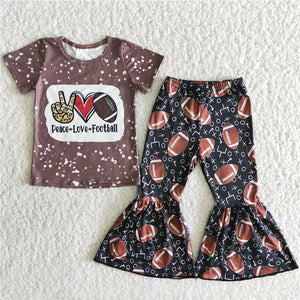 girl clothing Summer Football short sleeve  trouser outfits