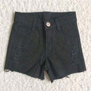 summer  black jean shorts