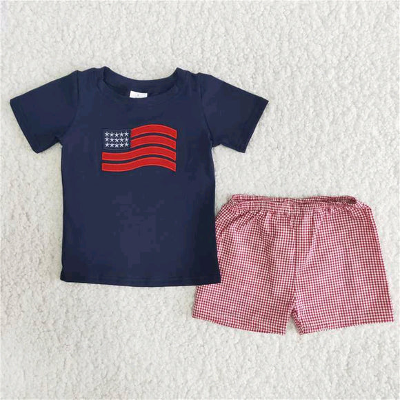 pink embroidery boy's  print Summer outfits