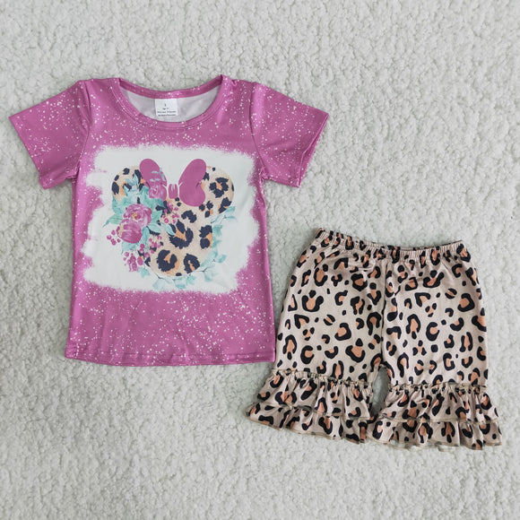 leopard print cartoon Girl's Summer outfits