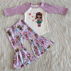 fall purple girls clothing  long sleeve outfits
