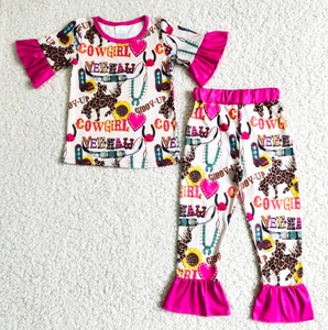 pink cow girl pajamas clothing  outfits