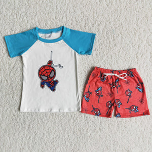 blue  boy's  print Summer outfits