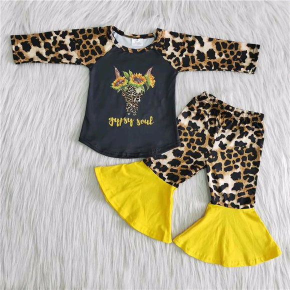 leopard cow girls clothing long sleeve outfits