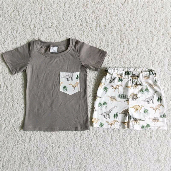 grey boy's  print Summer outfits
