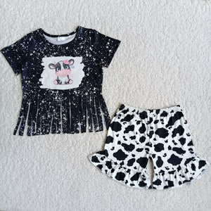 black cown print pink Girl's Summer outfits