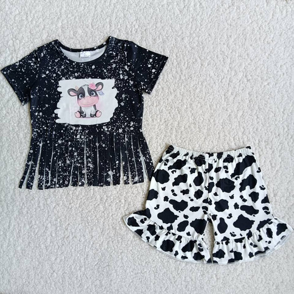 black cow print pink Girl's Summer outfits