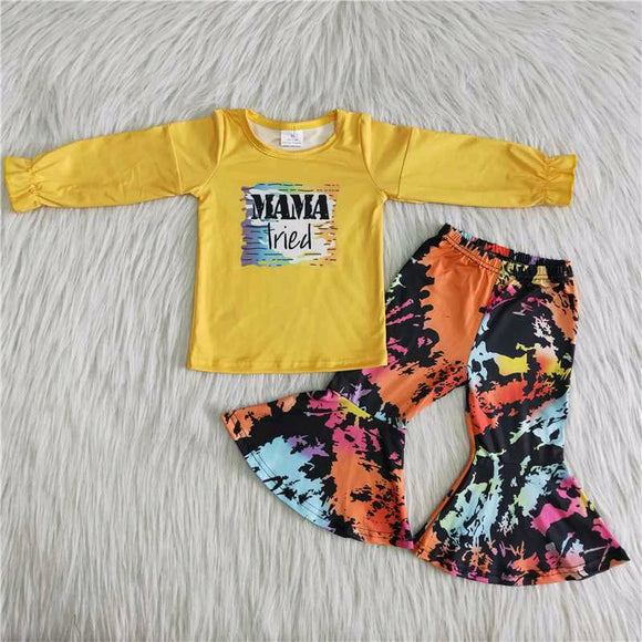 MAMA lried yellow girls clothing long sleeve outfits
